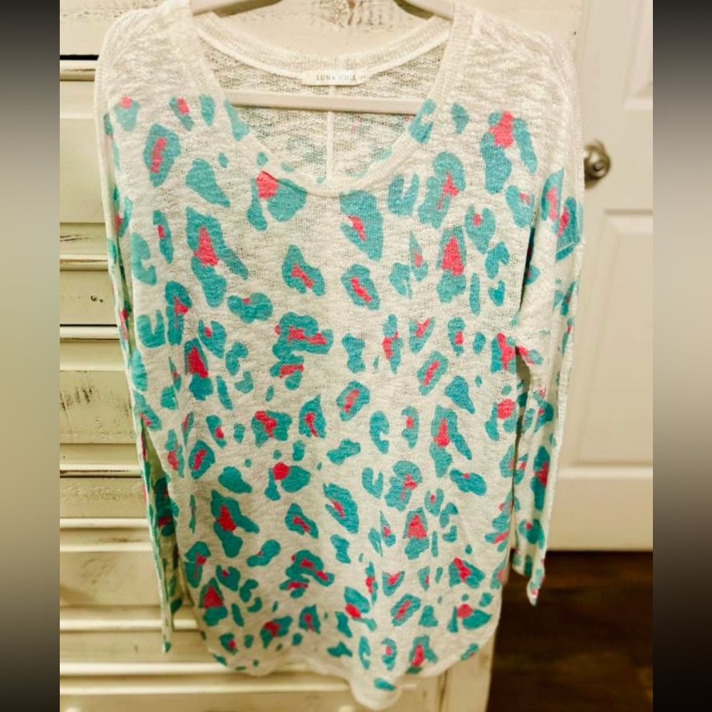 Colorful Leopard Print Sweater